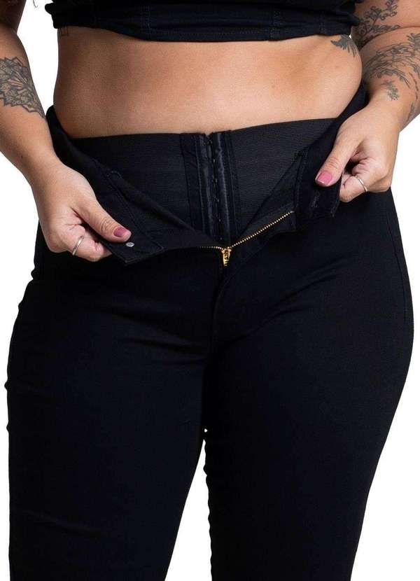 Sawary - Calça Sarja Sawary Plus Size Preto