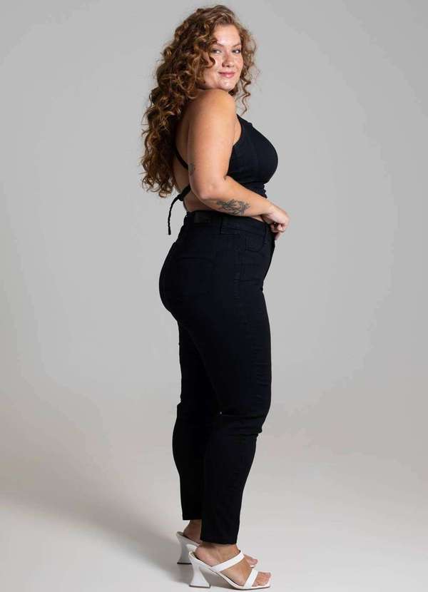 Sawary - Calça Sarja Sawary Plus Size Preto 3