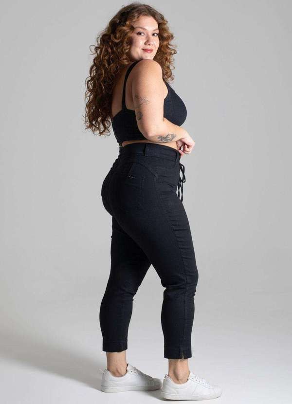 Sawary - Calça Sarja Sawary Plus Size Preto 3