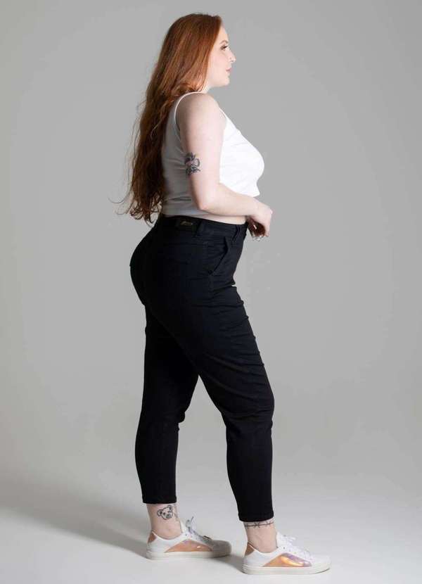 Sawary - Calça Sarja Sawary Plus Size Preto 5