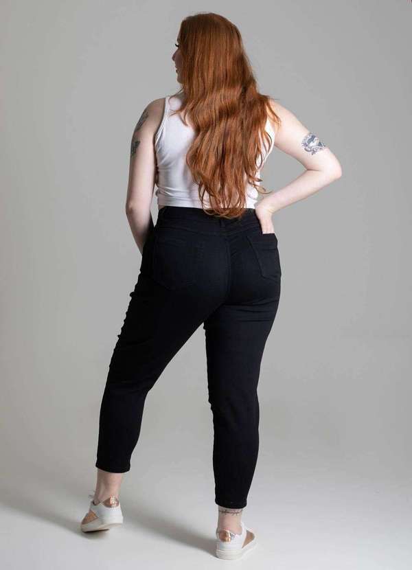 Sawary - Calça Sarja Sawary Plus Size Preto 4