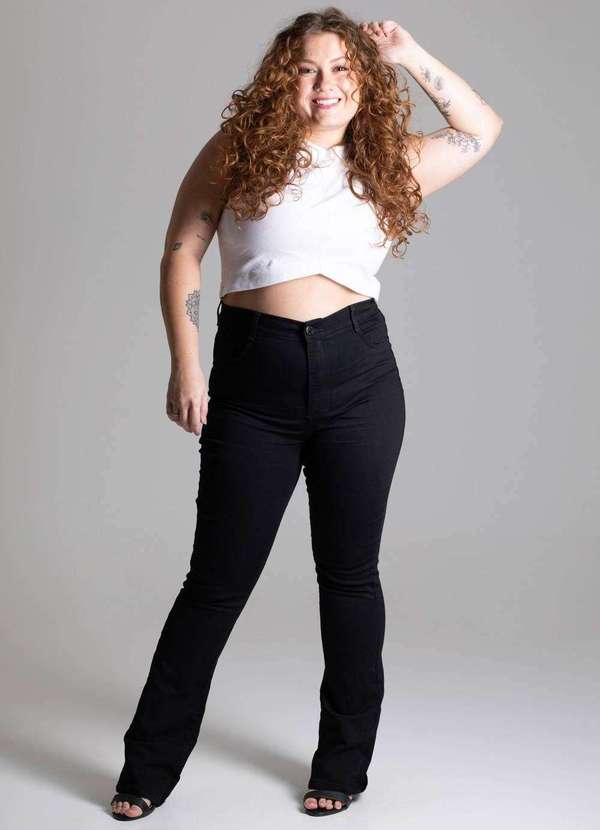 Sawary - Calça Sarja Sawary Plus Size - 275514 Preto 2