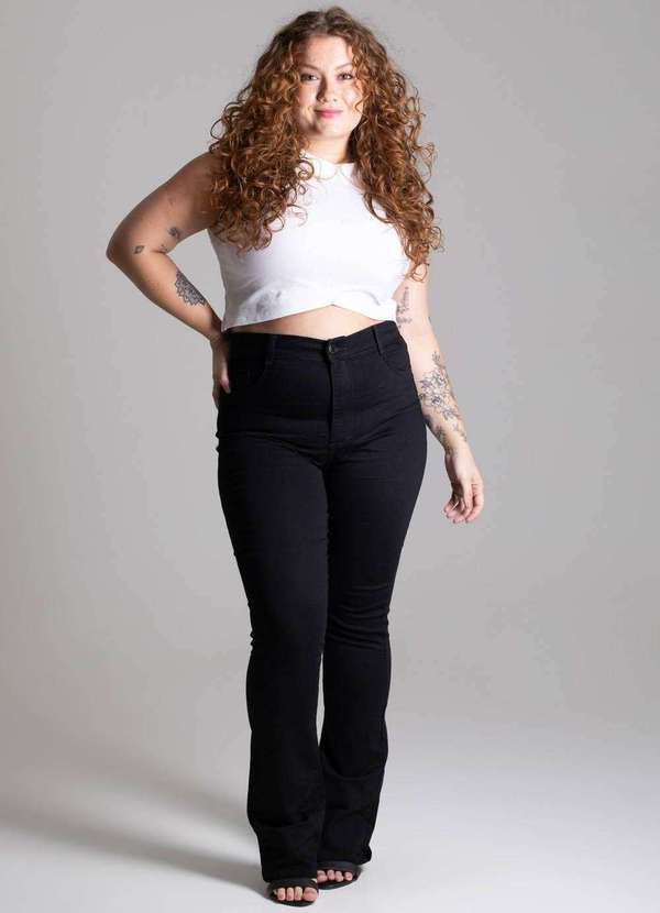 Sawary - Calça Sarja Sawary Plus Size - 275514 Preto 3