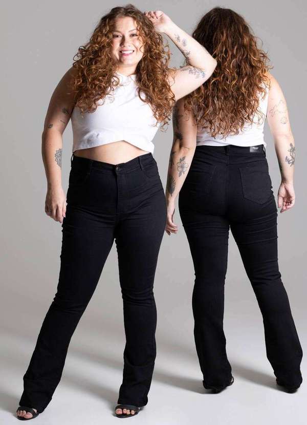 Sawary - Calça Sarja Sawary Plus Size - 275514 Preto 7