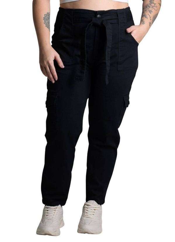 Sawary - Calça Sarja Sawary Plus Size Preto