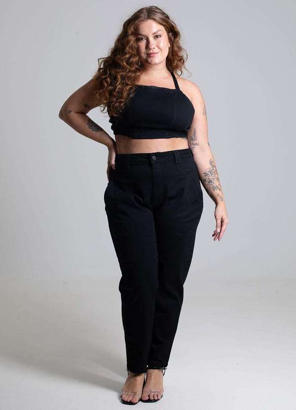 Sawary - Calça Sarja Sawary Plus Size Preto