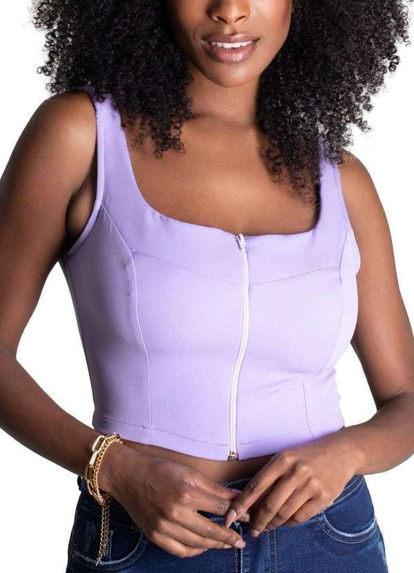 Sawary - Cropped Sawary Lilas Roxo