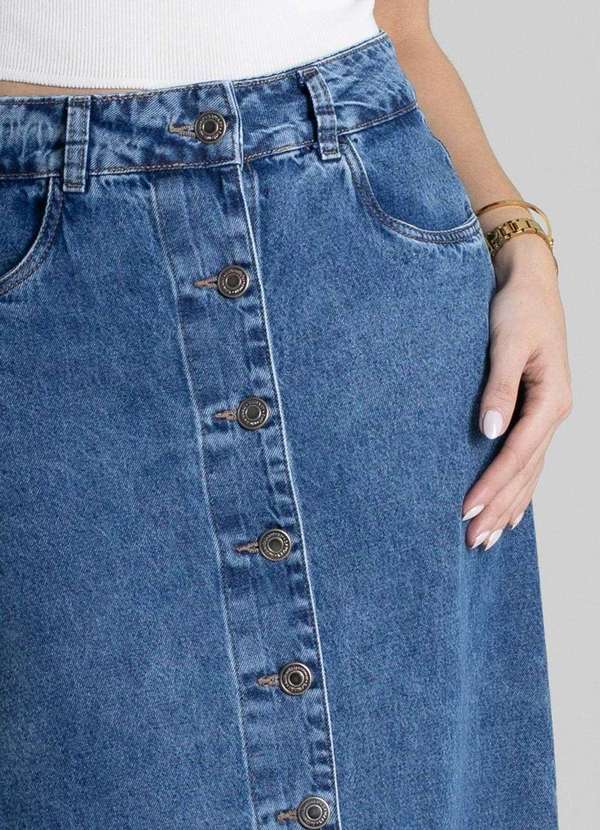 Sawary - Saia Jeans Sawary Midi - 280111 Azul 5