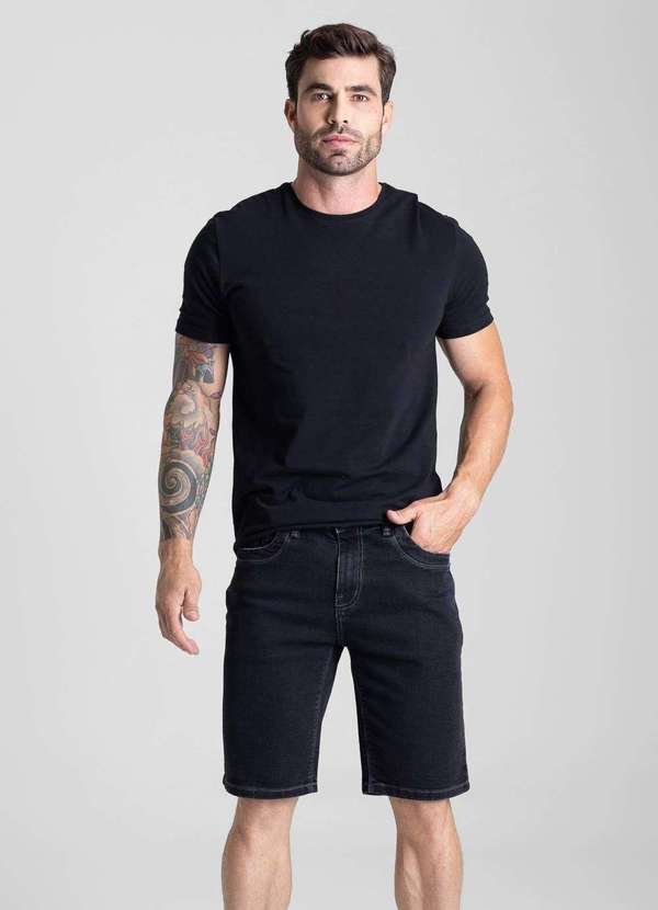 Sawary - Bermuda Jeans Sawary - 282143 Preto 2