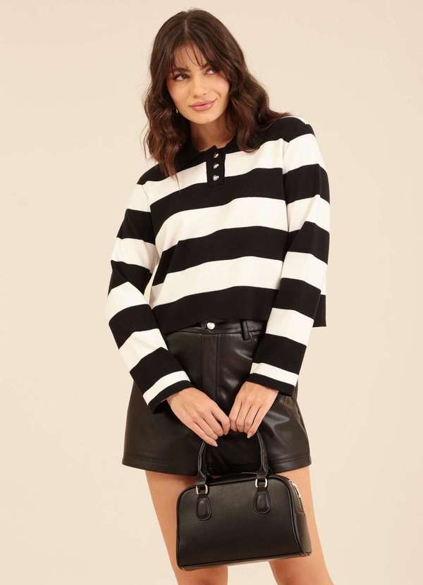 Pop Me - Bolsa Bowling com Alca Pequena Crossbody Preto 2