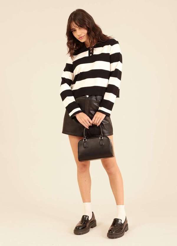 Pop Me - Bolsa Bowling com Alca Pequena Crossbody Preto 3