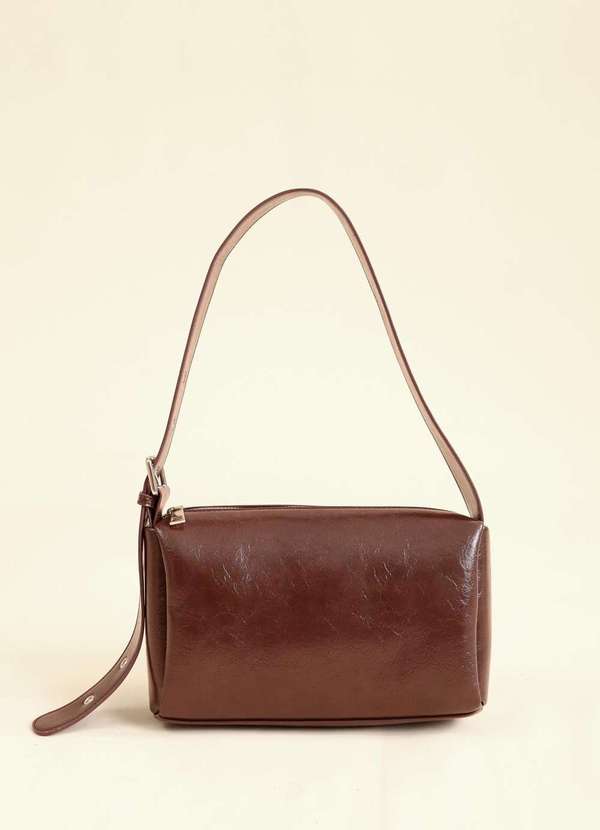 Pop Me - Bolsa Bowling Media com Alca e Fivela Marrom 2