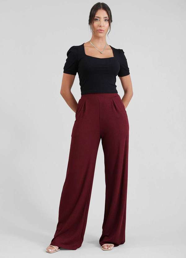 Pop Me - Blusa em Malha Canelada Manga Curta Preto 3