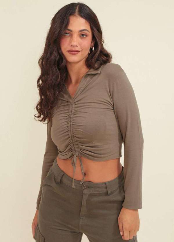 Pop Me - Blusa Gola Polo Puxador Verde