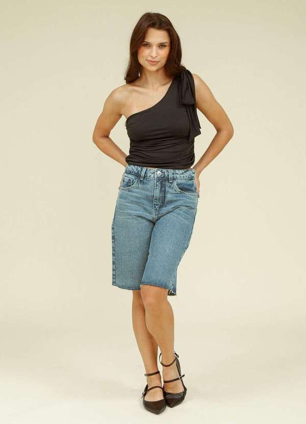 Pop Me - Blusa Malha Ombro So Laco no Ombro Preto 5