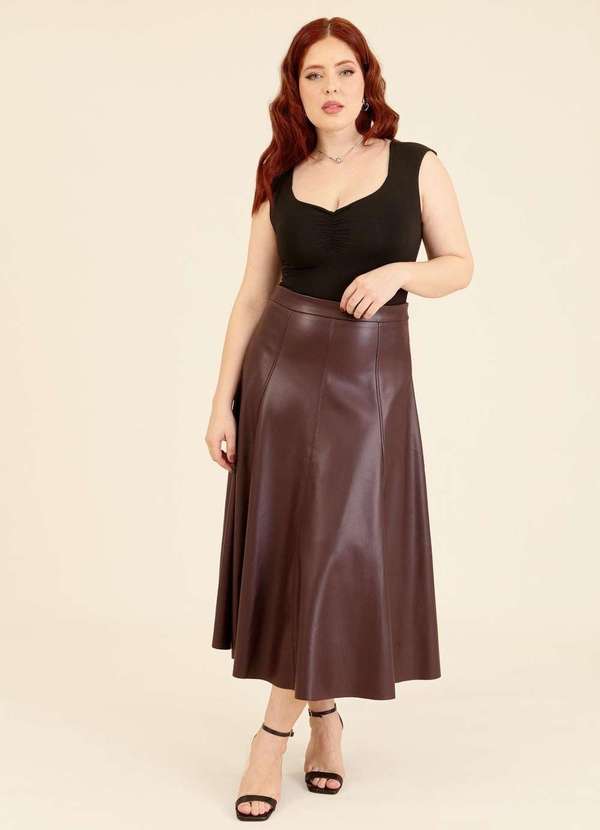 Pop Me - Body em Malha sem Manga com Franzido no Busto Preto 3