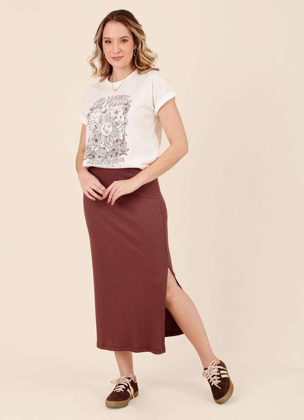 Pop Me - T-Shirt em Meia Malha Keep Positive Branco 3