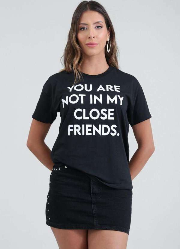 Pop Me - T-Shirt em Meia Malha Manga Curta Close Friends Preto