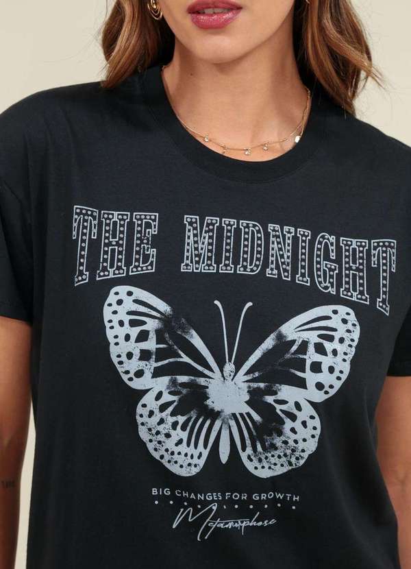 Pop Me - T-Shirt em Meia Malha The Midnight Preto 2