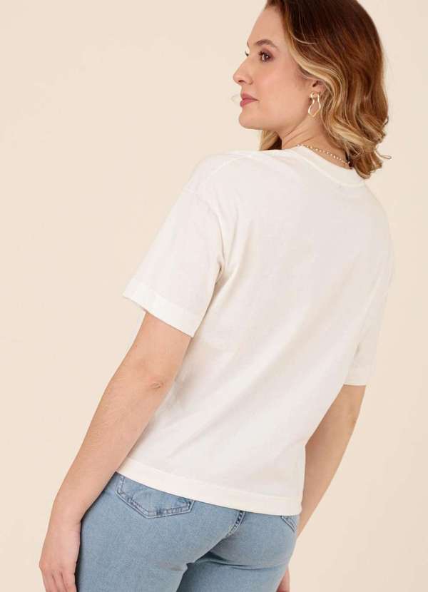 Pop Me - T-Shirt Oversized em Meia Malha Basica Branco 2