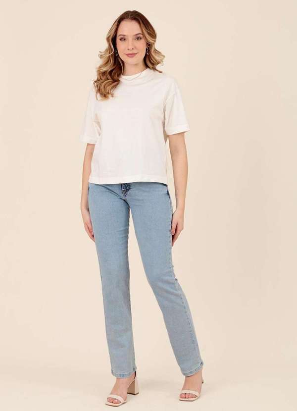 Pop Me - T-Shirt Oversized em Meia Malha Basica Branco 3