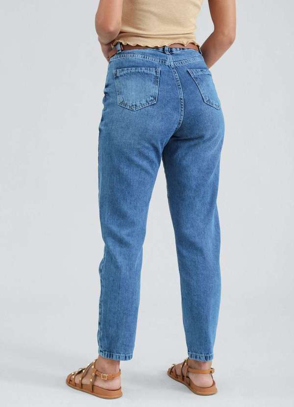 Pop Me - Calca Jeans Mom com Cinto Azul 4