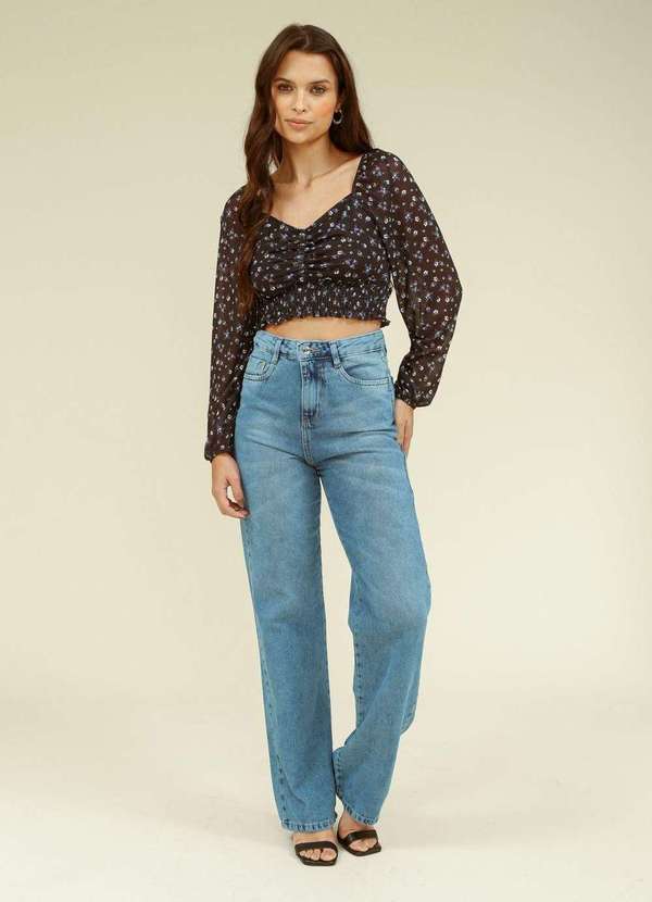 Pop Me - Calca Jeans Reta Azul Claro Azul