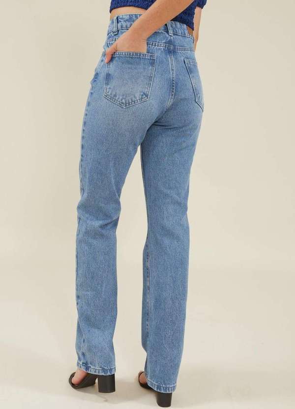 Pop Me - Calca Jeans Reta Cintura Media Basica Azul 4