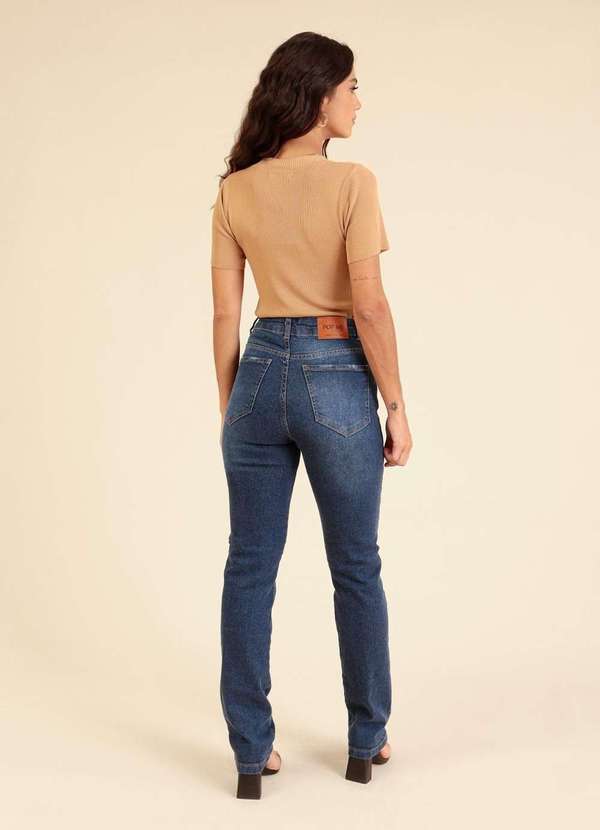 Pop Me - Calca Jeans Reta com Elastano Azul 2