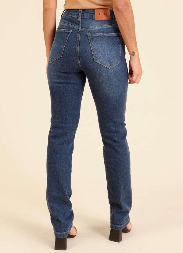 Pop Me - Calca Jeans Reta com Elastano Azul 4