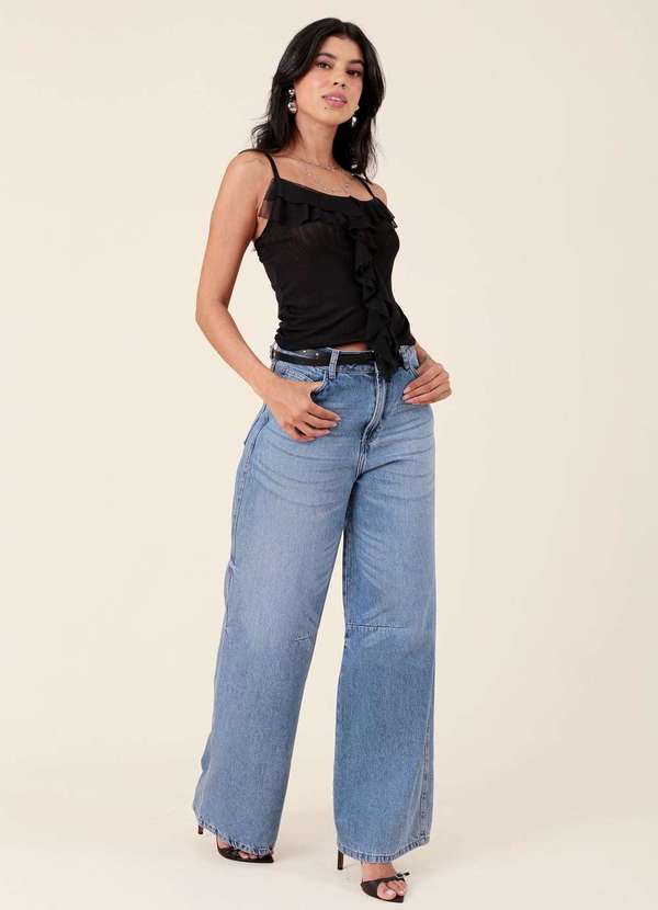 Pop Me - Calca Jeans Skate Azul