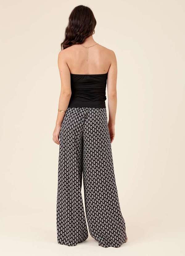 Pop Me - Calca Pantalona em Viscose com Lurex Bolso Faca Preto 2