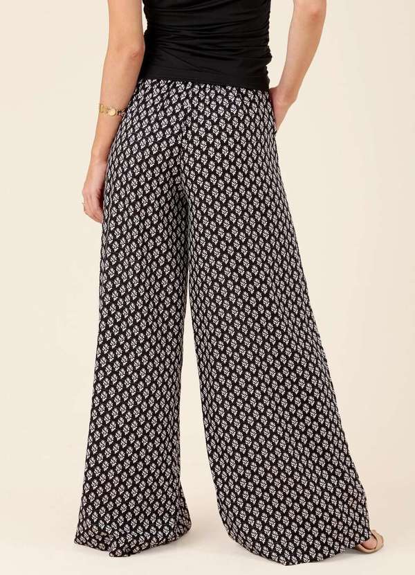 Pop Me - Calca Pantalona em Viscose com Lurex Bolso Faca Preto 4