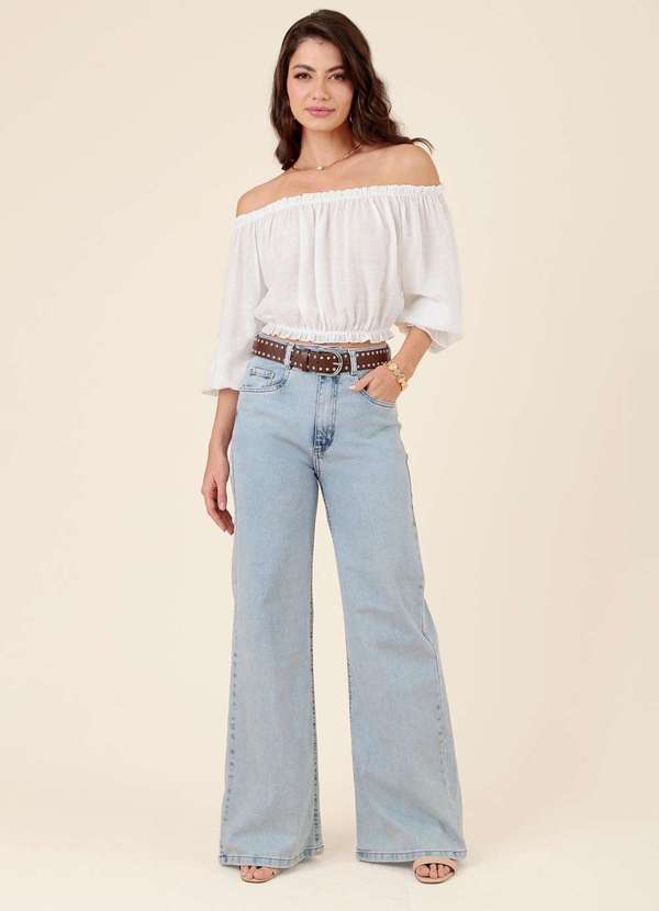 Pop Me - Calca Pantalona Jeans Bolso Azul