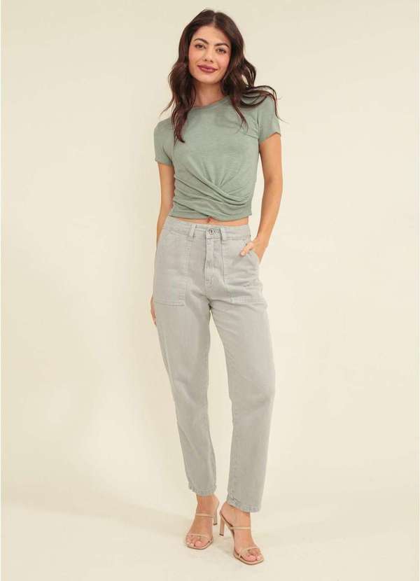 Pop Me - Calca Sarja Bolso Frontal Verde