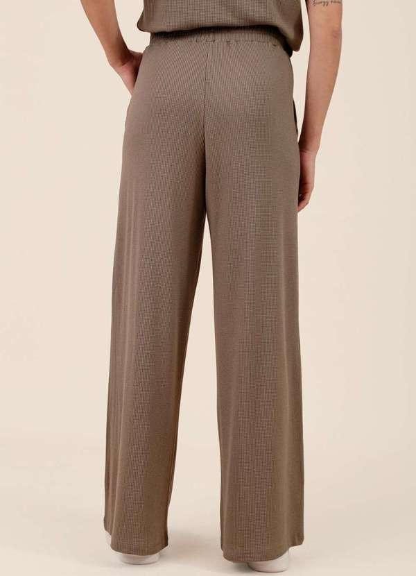 Pop Me - Calca Wide Leg em Malha Texturizada com Bolso Verde 4