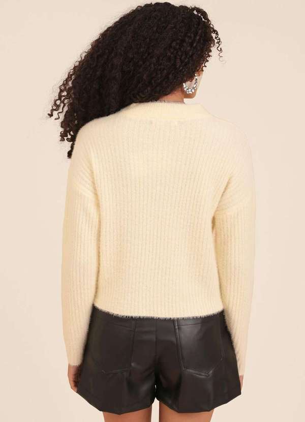 Pop Me - Blusa Trico Pelinho Canelado Amarelo 2