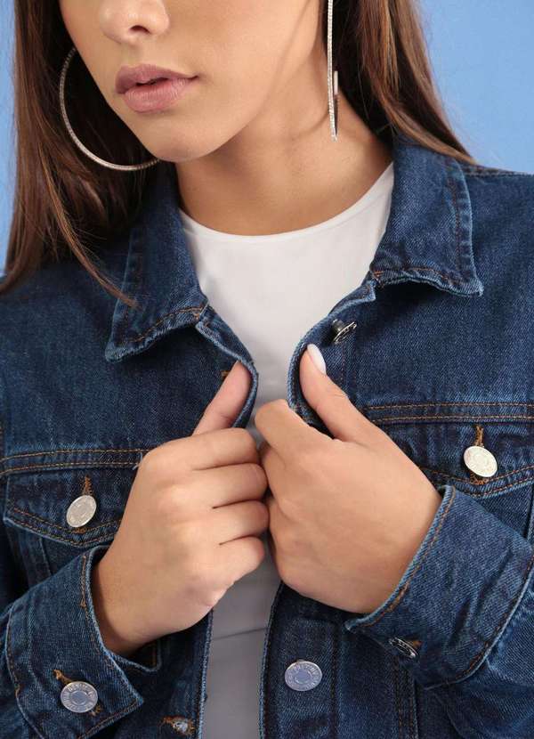 Pop Me - Jaqueta Jeans com Bolso Azul 3