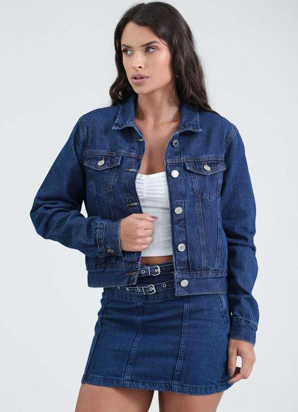 Pop Me - Jaqueta Jeans com Bolso Azul 5