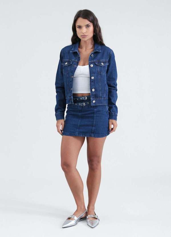 Pop Me - Jaqueta Jeans com Bolso Azul 8