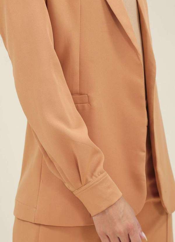 Pop Me - Blazer Alfaiataria Manga Longa Bege 4