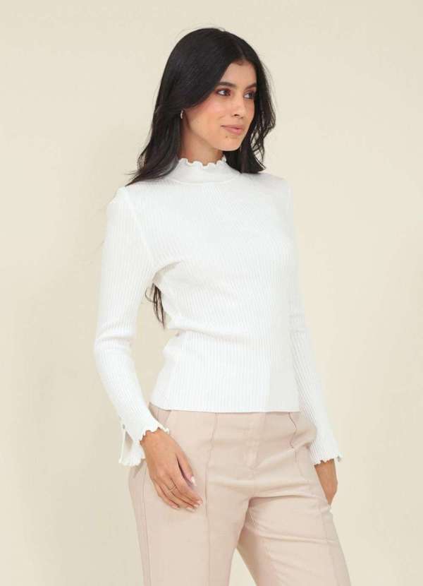 Gola Alta Blusa Branca Feminina De Frio Blusa De Frio Feminina