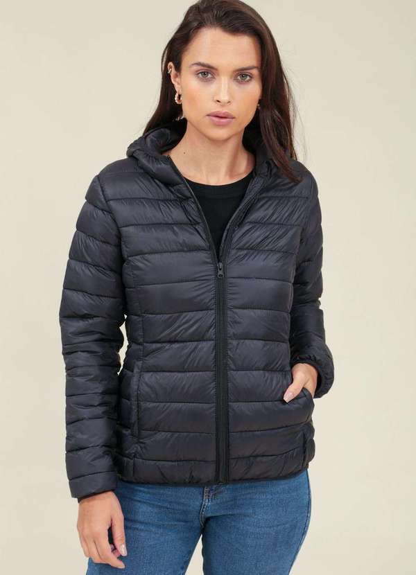 Pop Me - Jaqueta Nylon Basica Matelasse Preto