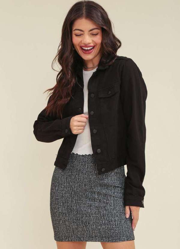 Pop Me - Jaqueta Sarja Basica Preto