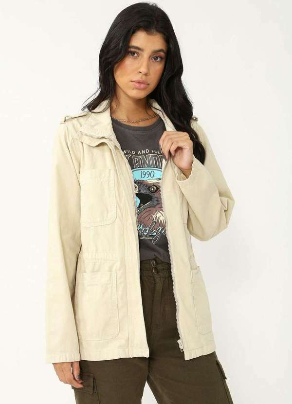 Pop Me - Parka Sarja Puxador Bolso Bege