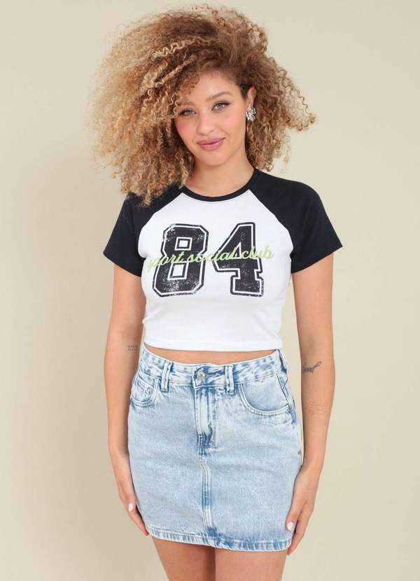 Pop Me - Saia Jeans Curta Azul