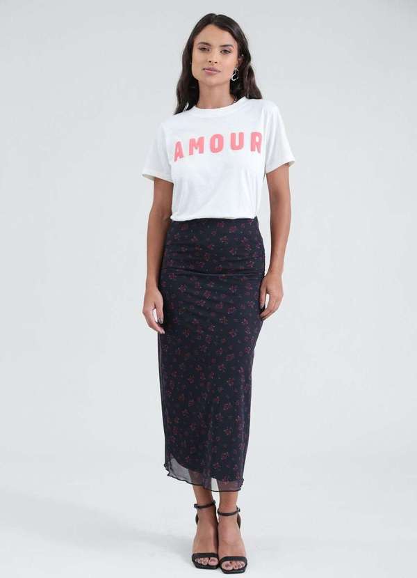 Pop Me - Saia Midi em Tule Liberty Azul