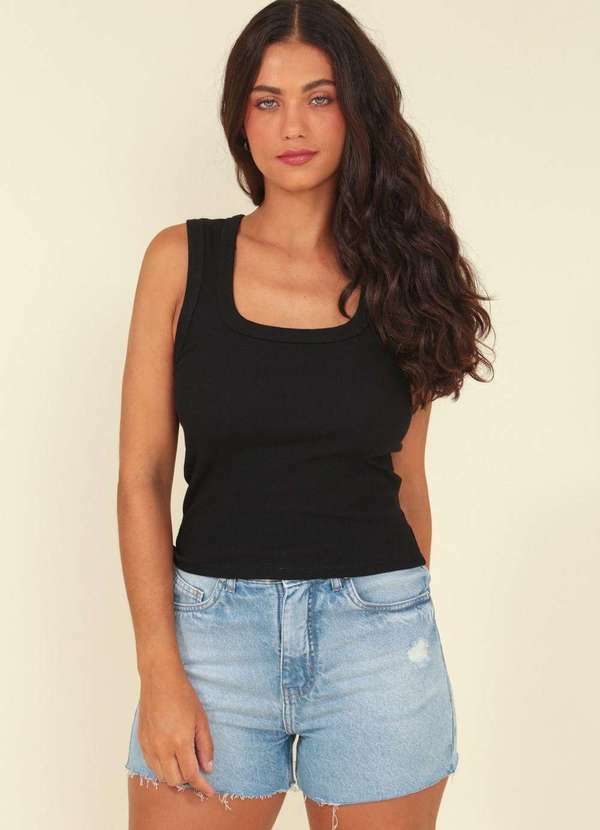 Pop Me - Short Jeans com Puidos Azul