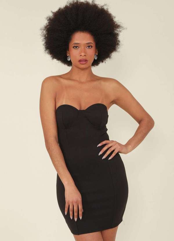 Look Vestido Tomara Tubinho Preto Longo Vestido Tubinho Longo