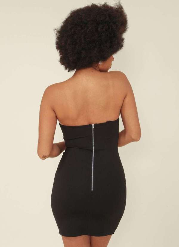 Pop Me - Vestido Malha Tomara que Caia com Recorte no Busto Preto 2